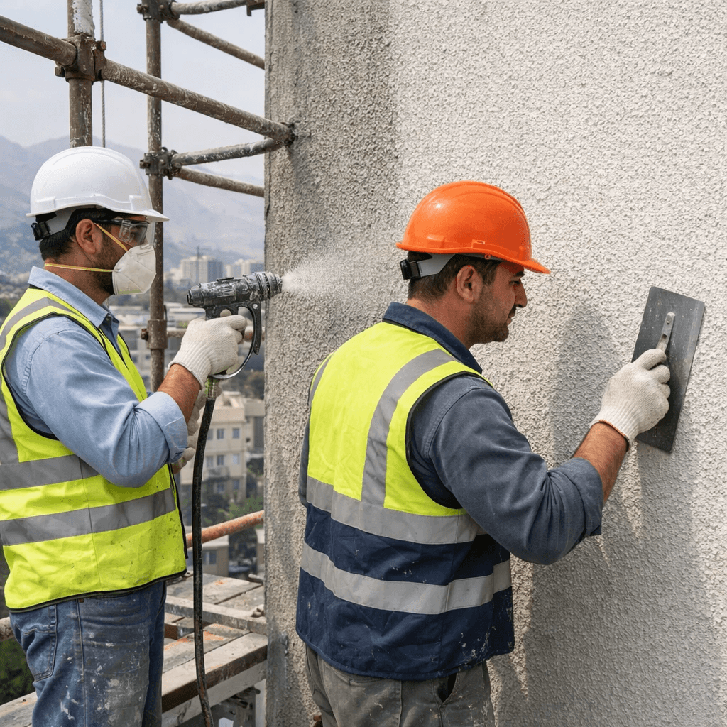 اجرای کنیتکس نما در تهران با تجهیزات تخصصی برای پوشش مقاوم و یکنواخت دیوار خارجی