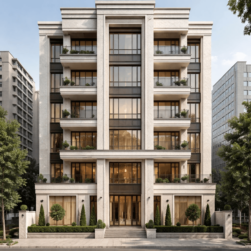 نمای لوکس ساختمان با کنیتکس در تهران، مناسب پروژه‌های مسکونی و ویلایی