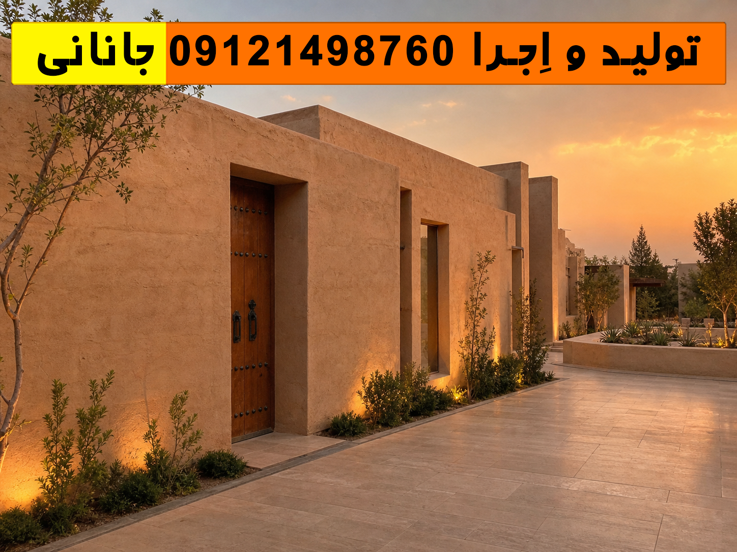 حیاط و دیوار کاهگلی در کرمان