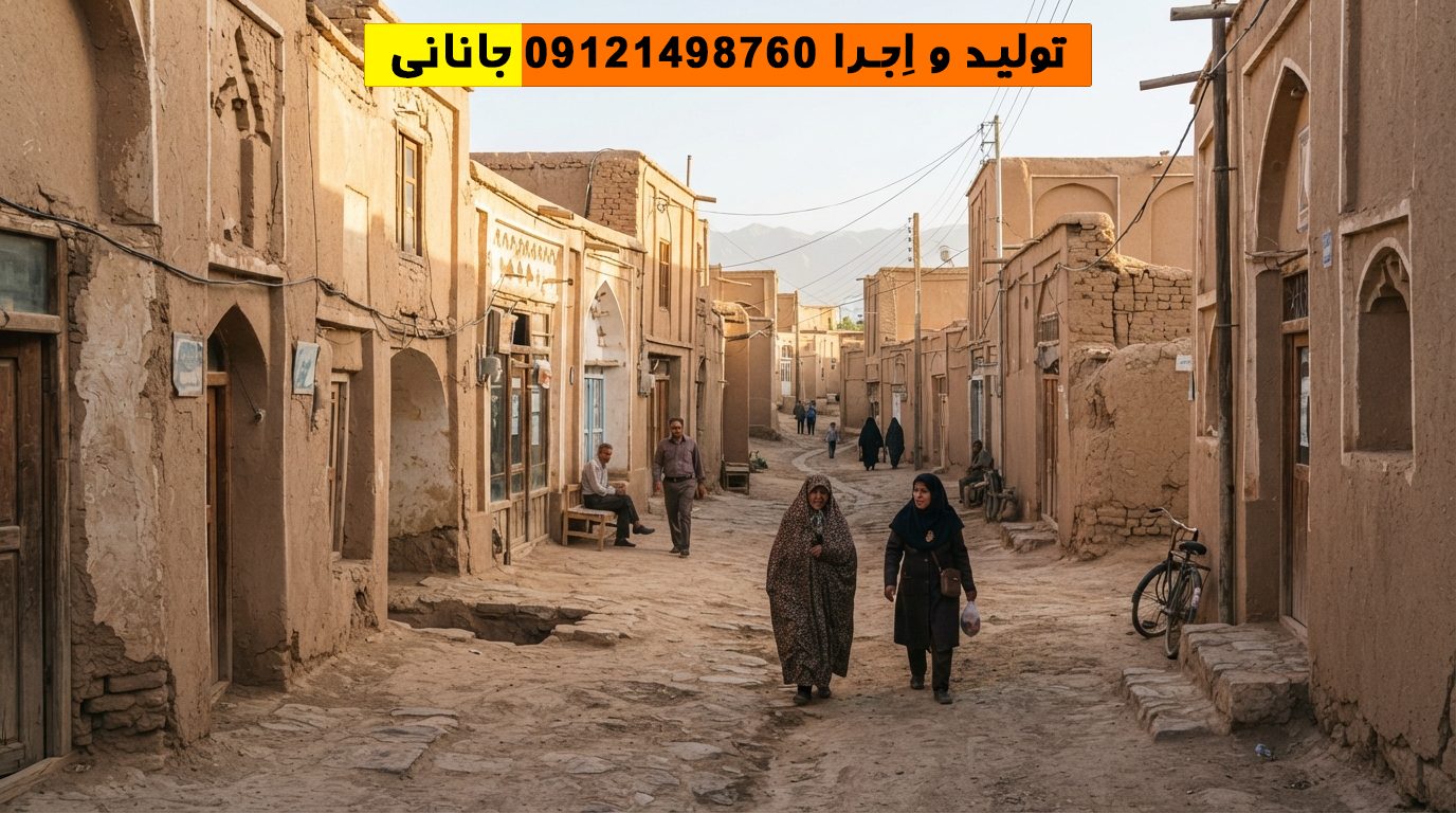 کوچه قدیمی با دیوارهای کاهگلی در بافت تاریخی دامغان